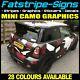 To Fit Mini Camo Graphics Stickers Decals Stripes One Cooper S R50 R56 F56 Jcw